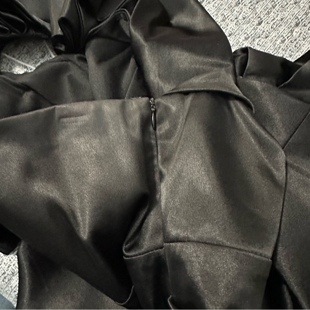 Taboo Black One Shoulder Satin Dress Ruched Cocktail Party Coquette Y2K 6 - Picture 6 of 11